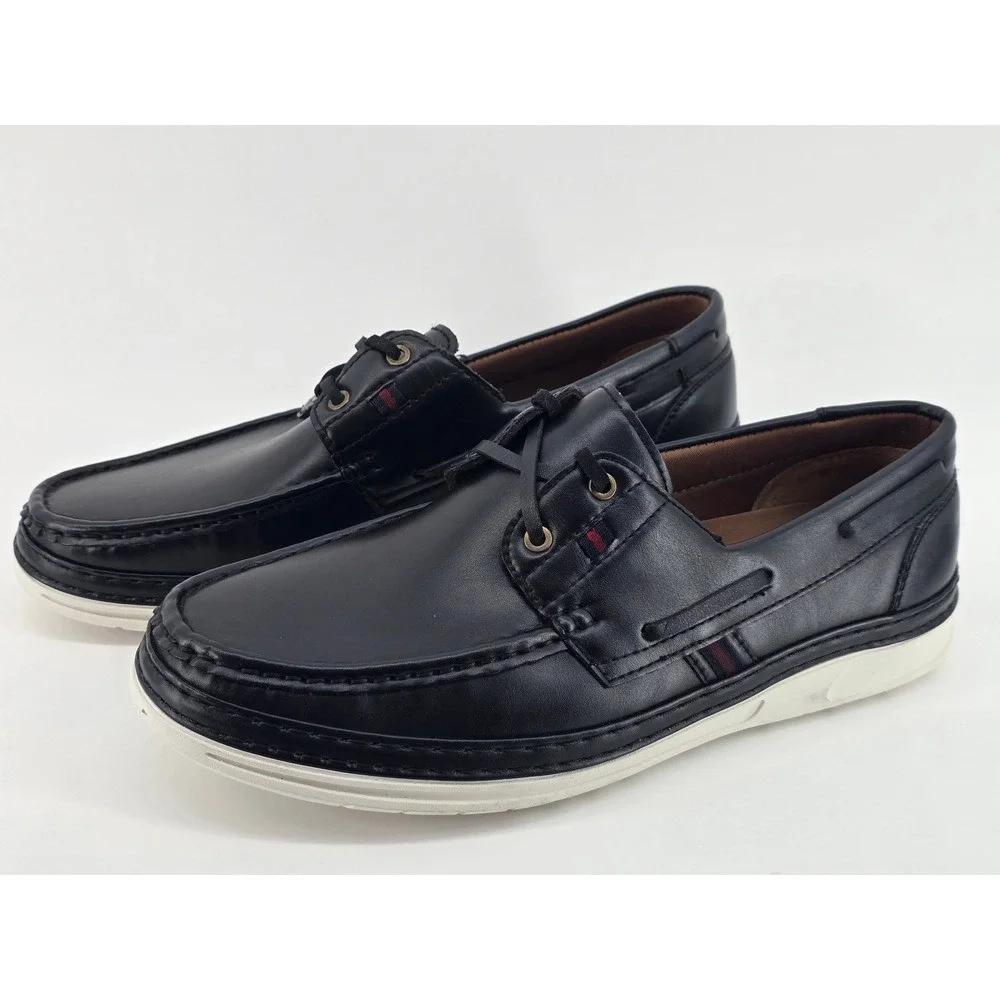 XRAY Ultimate Comfort Mens Black Boat Shoes Moc Toe Loafers XRW1765 Size 11